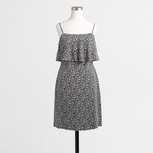 J. Crew Factory Tiered crepe dress in dot